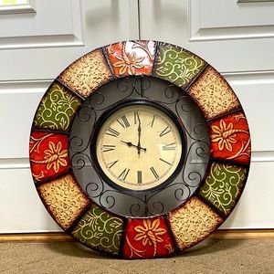 Metal wall art clock